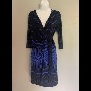 Navy Blue Wrap Dress